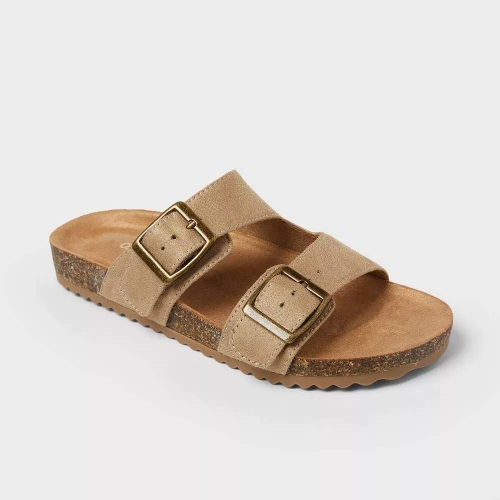 Little Boy Drew Two Band Sandals by Cat & Jack Taupe Size 3 New With Tags
